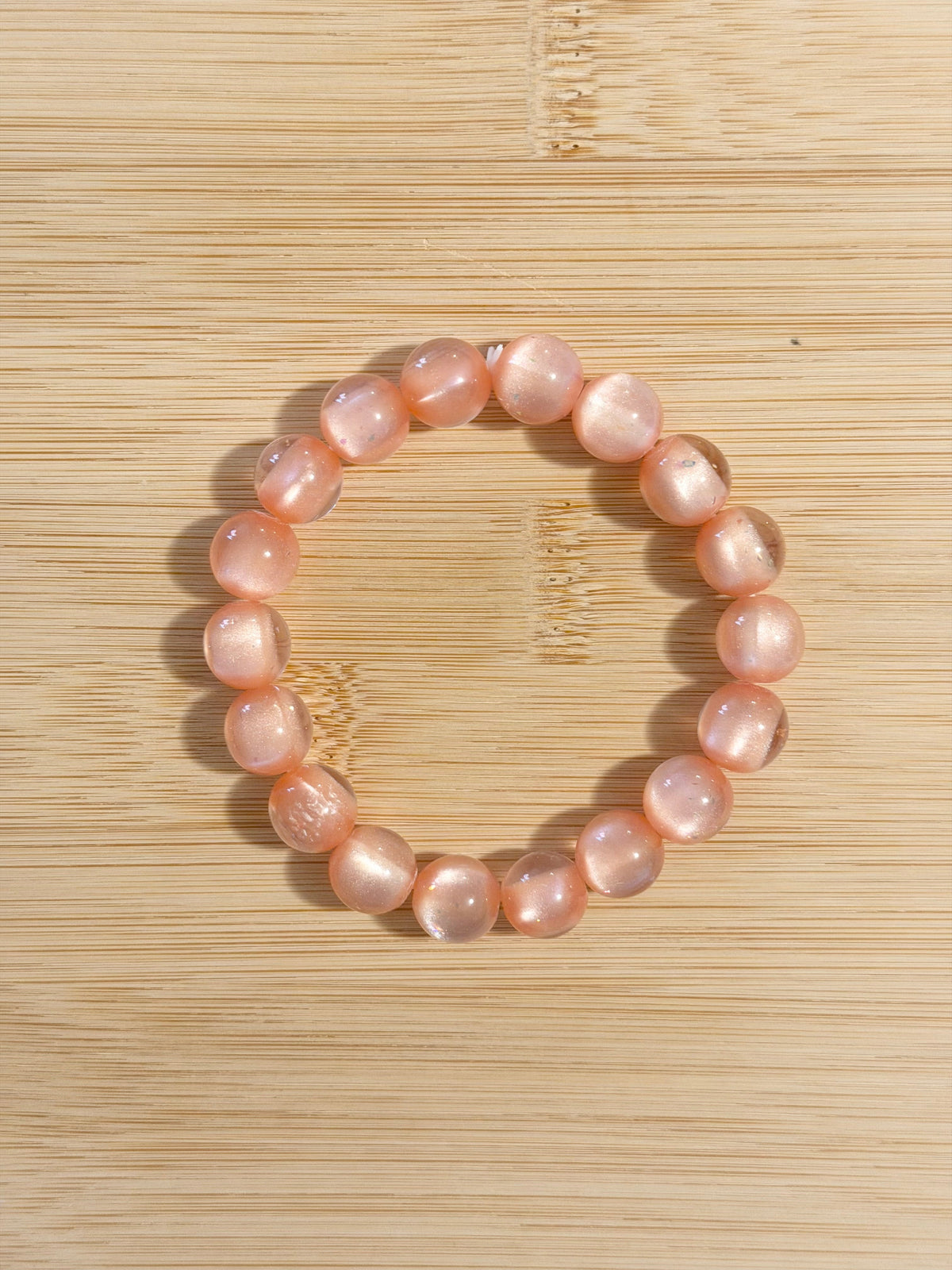 Coral Cat's Eye Beaded Bracelet