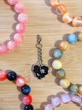 Black Rose Heart Charm