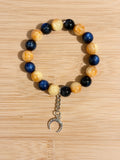 Blue/ Gold Moon Crescent Bracelet