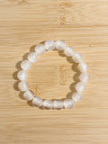 Clear White Cat's Eye Beaded Bracelet