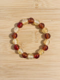 Amber & Champagne Glitter Beaded Bracelet