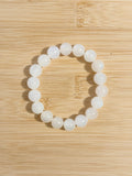 White Moonstone Cat's Eye Beaded Bracelet