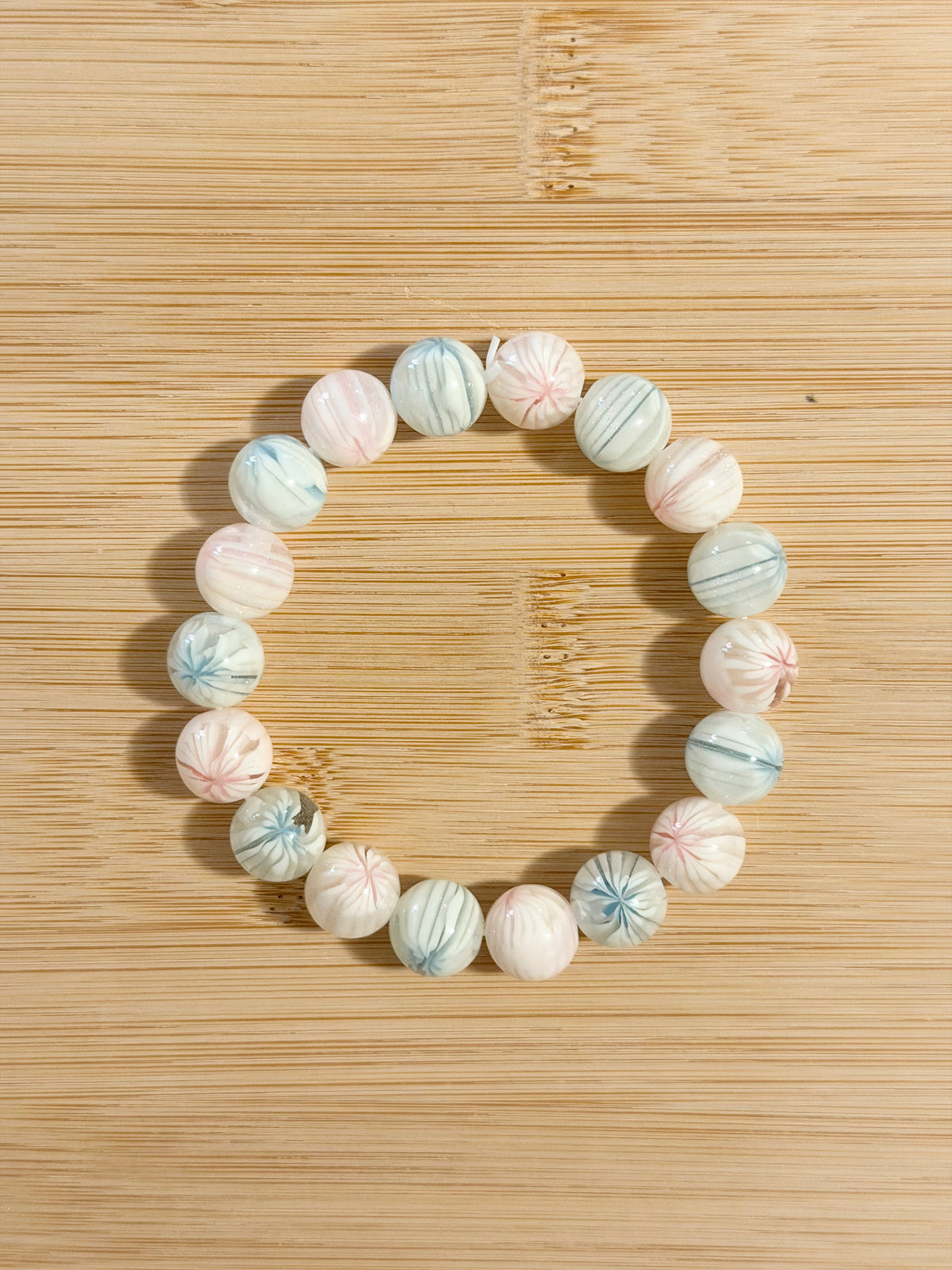 Pastel Swirl Marble Beaded Bracelet
