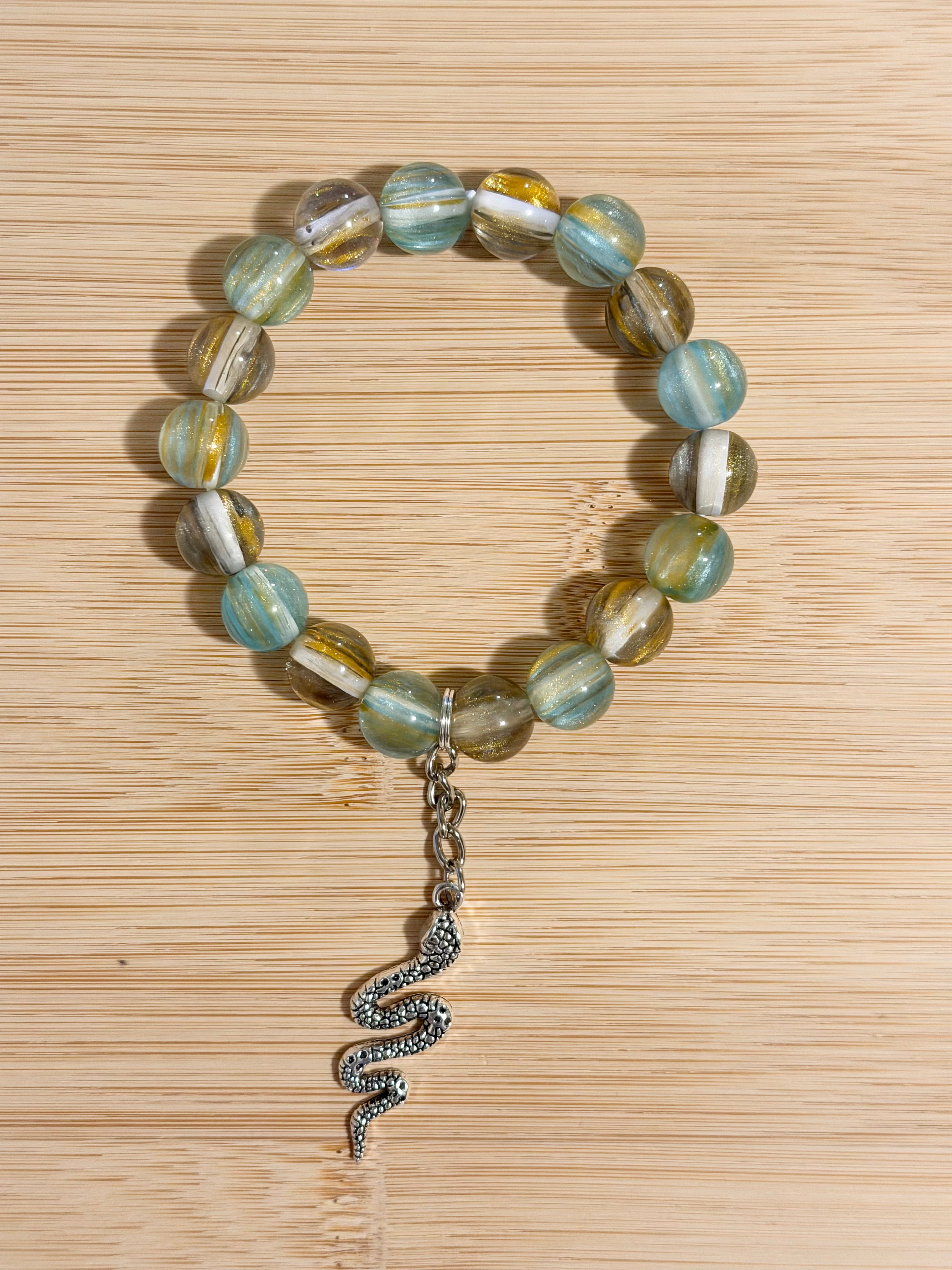 Turquoise/ Gold Snake’s Sin Bracelet