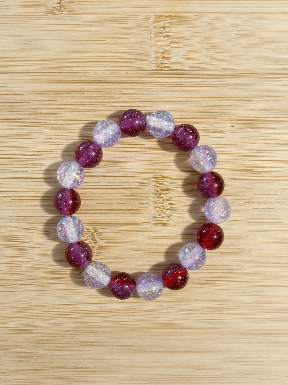 Berry Glitter Beaded Bracelet