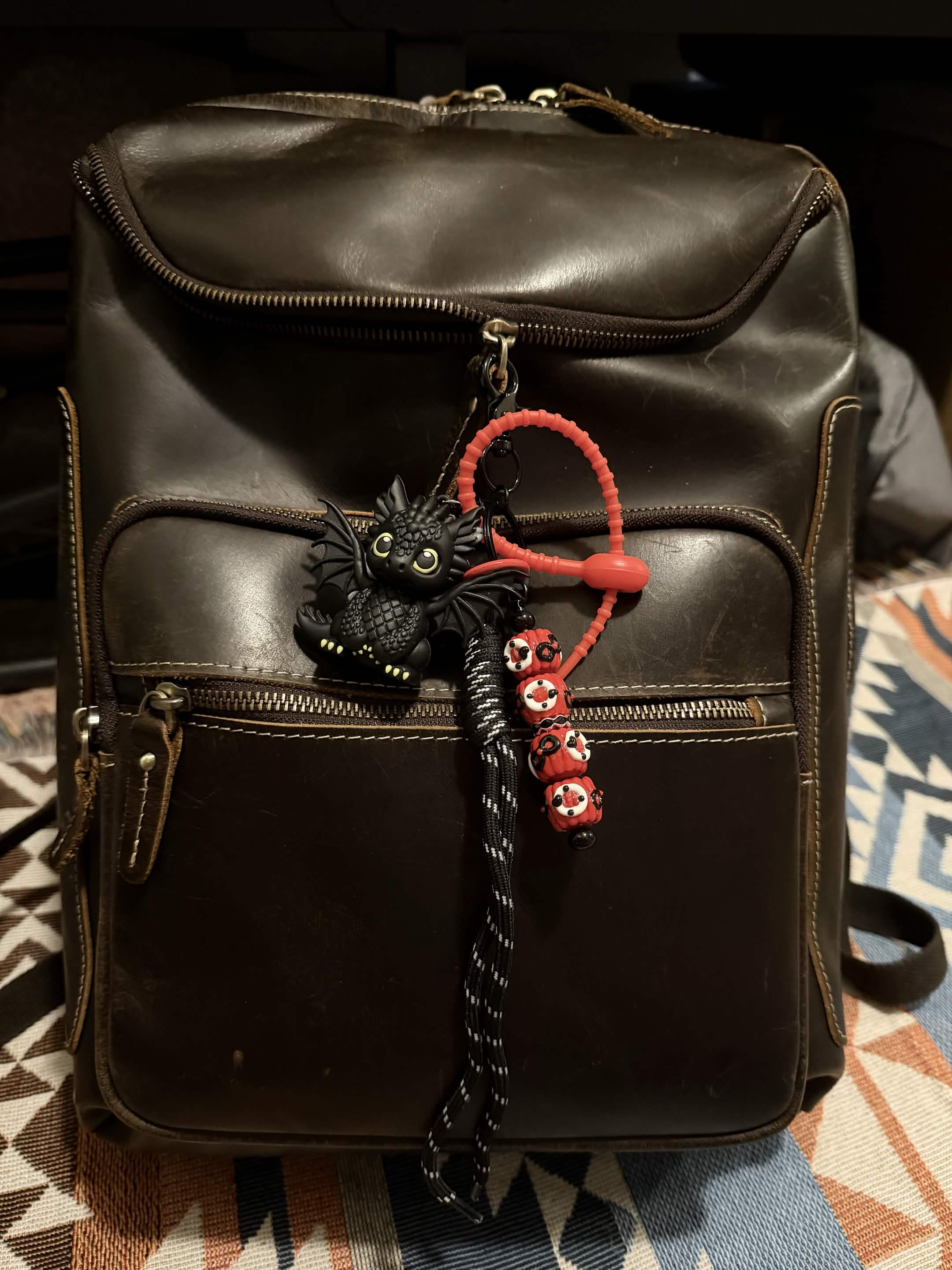 Black/ Red Dragon Character Bag Charm