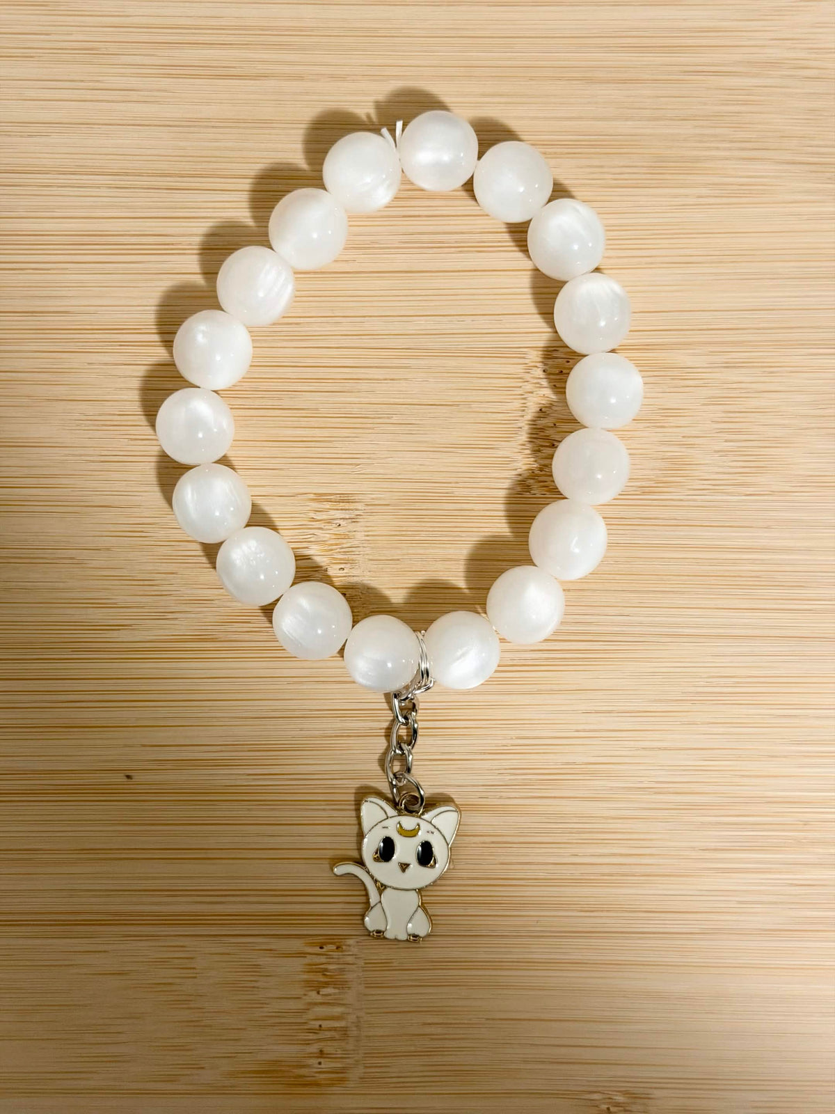 White Luna Cat Bracelet